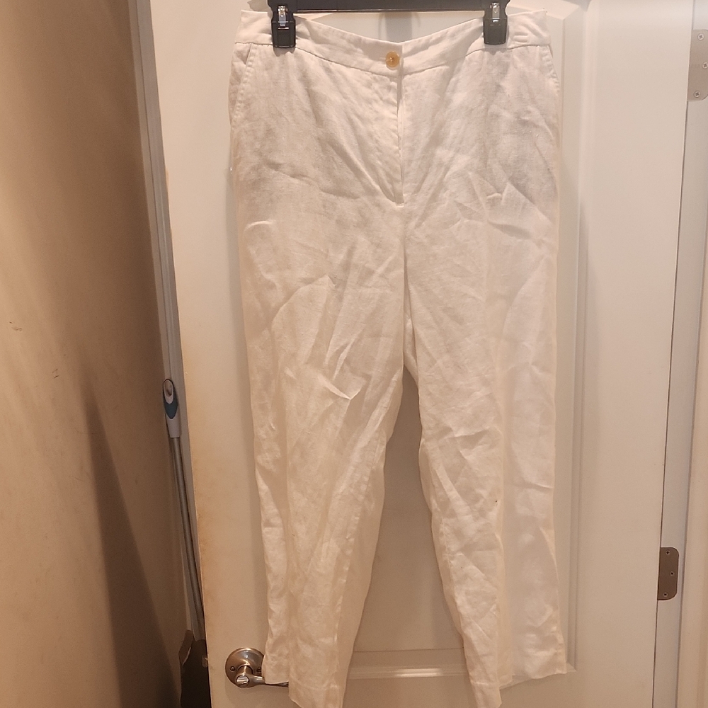 Talbots Cream Linen Trousers